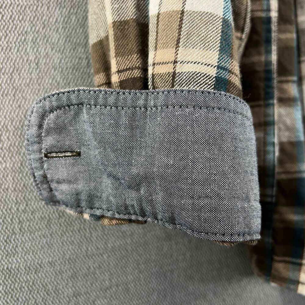 Wrangler Mens 100% Cotton Lightweight Long Sleeve Casual Plaid Button Up Shirt L - Picture 8 of 12
